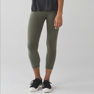 Green Lululemon Cropped Leggings